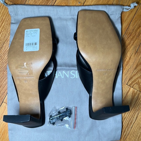 Jonathan Simkhai Evangeline Square Toed Heel Sandals in Black (Size 8/38) - Picture 3 of 4